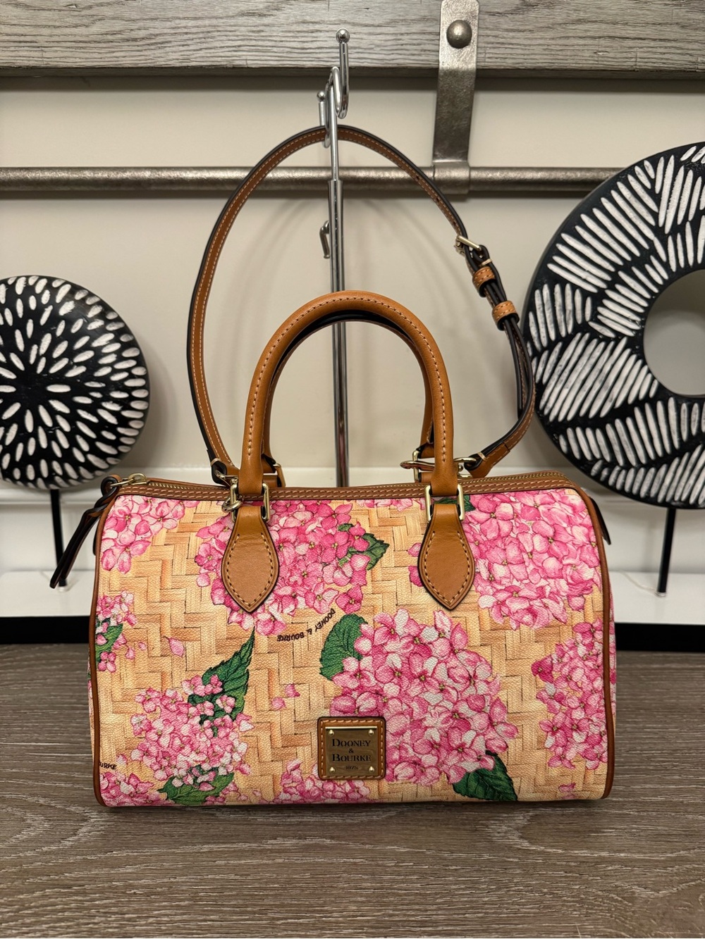 Dooney & Bourke Hydrangea Basketweave zip Satchel.